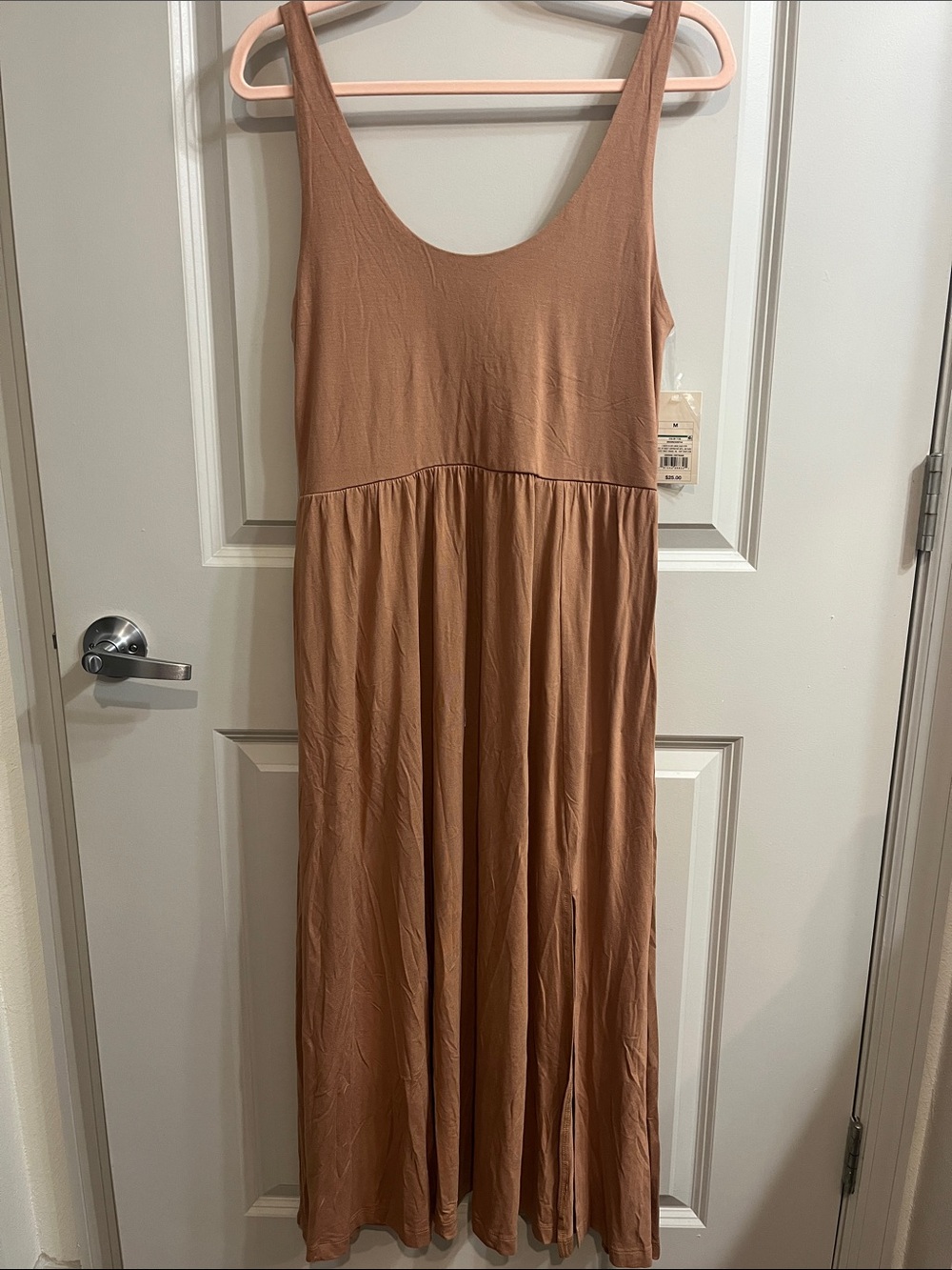 a new day Sleeveless Comfortable Maxi Dress in Dark Tan